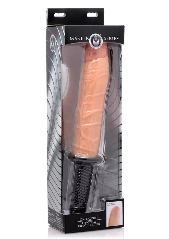 Master Series Onslaught XL Vibrating 9in Dildo Thruster Master Series Female Sex Toys
