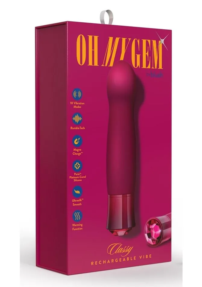 Oh My Gem Classy Rechargeable Silicone Vibrator Garnet Oh My Gem Female Sex Toys