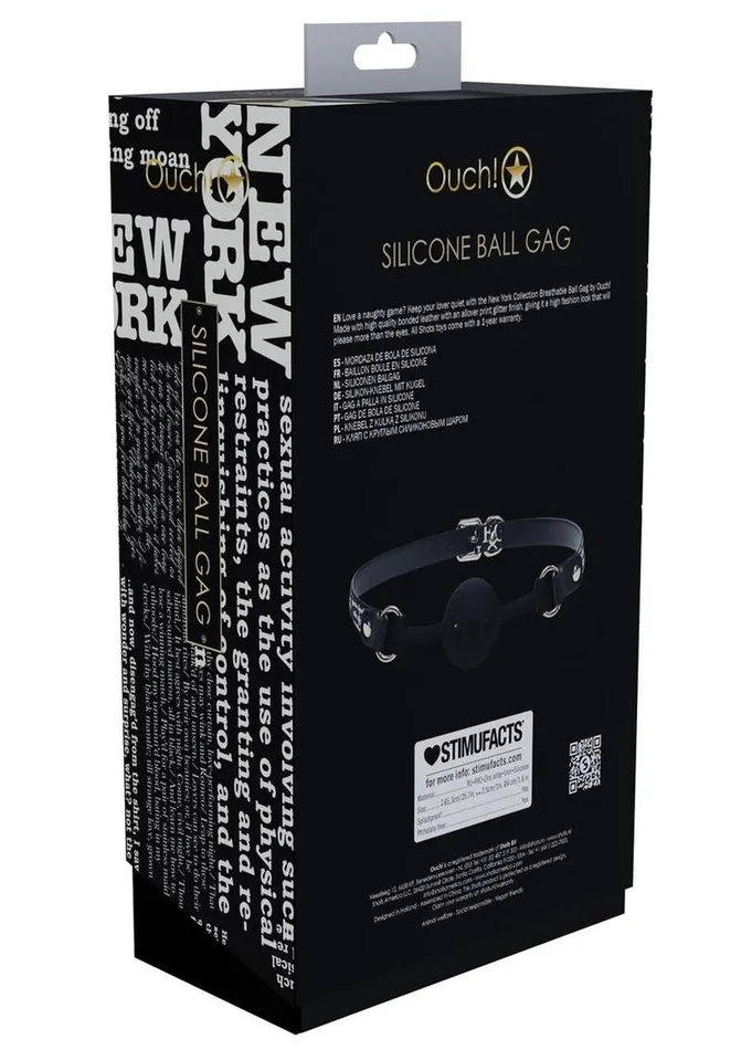 Ouch Ny Collection Silicone Ball Gag Ouch Male Sex Toys
