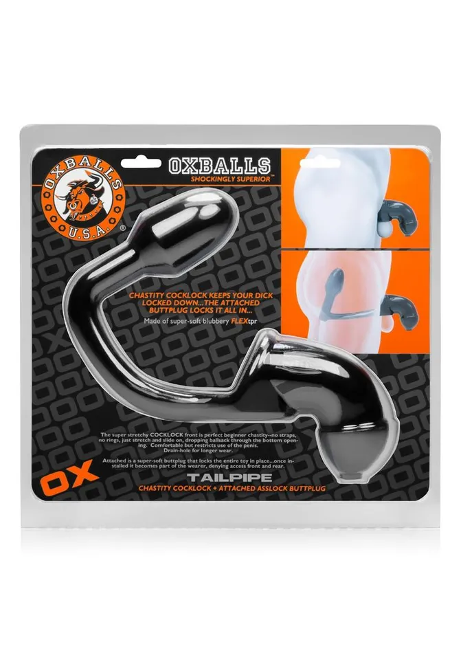 Oxballs Tailpipe Chastity Cock Lock with Butt Plug Oxballs Male Sex Toys Oxballs Tailpipe Chastity Cock Lock with Butt Plug Oxballs Male Sex Toys