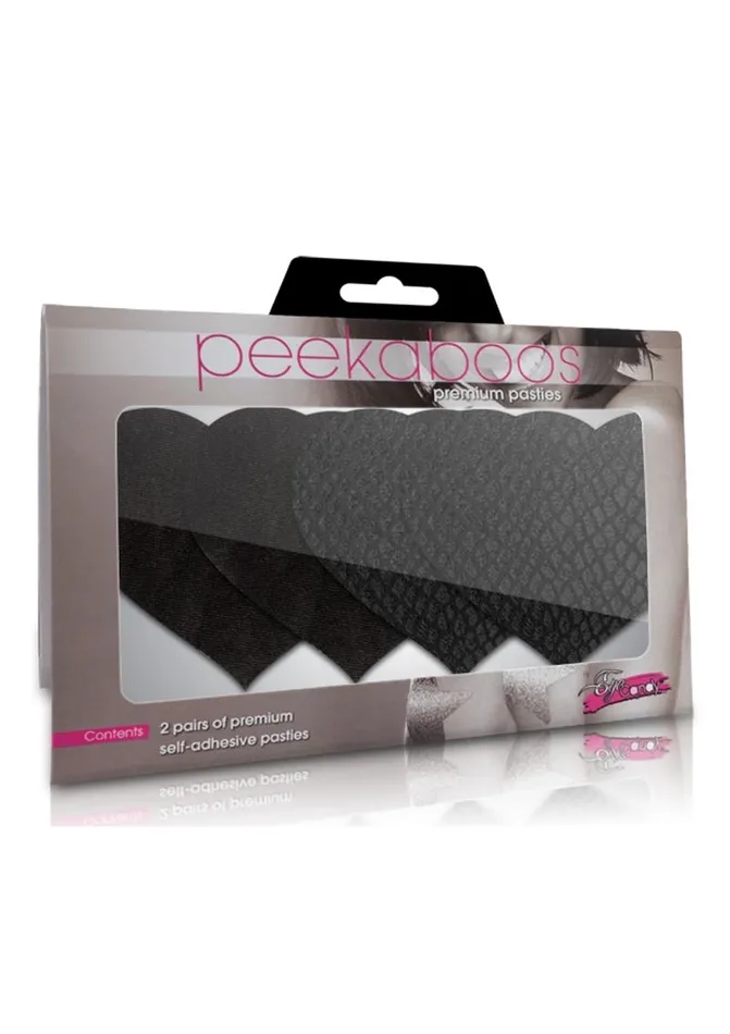PEEKABOO Anal Peekaboo Classic Black Hearts Pasties