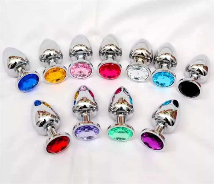 Playthings Miami Anal Metal Butt Plug Jewels bundle 3 Sizes and assorted colors