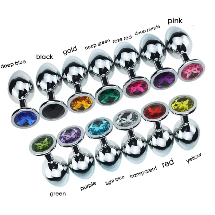 Playthings Miami Anal Metal Butt Plug Jewels bundle 3 Sizes and assorted colors