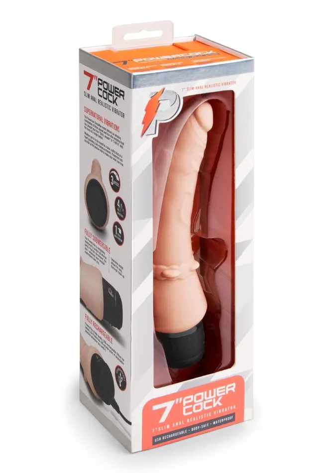 Powercocks Silicone Rechargeable Slim Anal Realistic Vibrator Powercocks Female Sex Toys