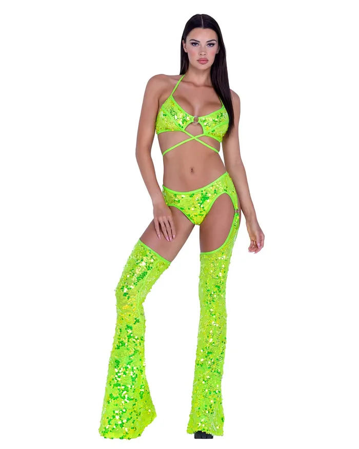 Roma Costume Inc Male Sex Toys 6411 Sequin Criss Cross Top with Ring Hardware Roma Costume Inc Male Sex Toys 6411 Sequin Criss Cross Top with Ring Hardware