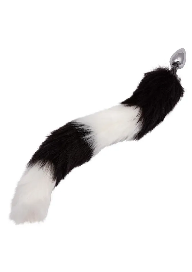Running Wild Black and White Tail Faux Fur Tail and Metallic Anal Plug Running Wild Anal Running Wild Black and White Tail Faux Fur Tail and Metallic Anal Plug Running Wild Anal