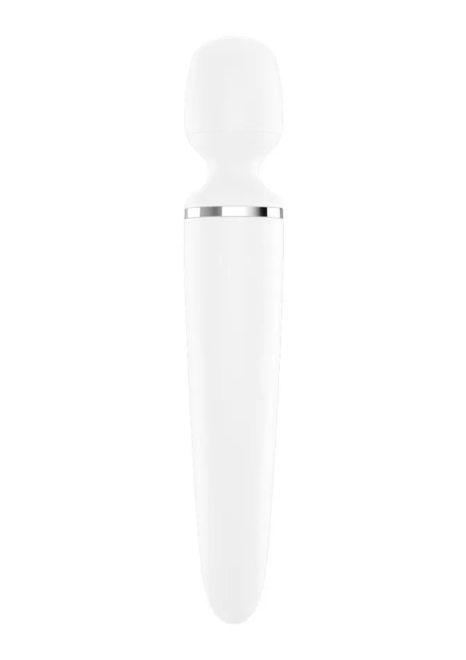 Satisfyer Vibrators Satisfyer WandEr Woman USB Rechargeable Silicone Massager 13in WhiteChrome Satisfyer Vibrators Satisfyer WandEr Woman USB Rechargeable Silicone Massager 13in WhiteChrome