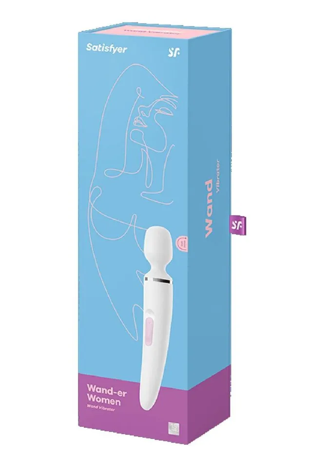 Satisfyer Vibrators Satisfyer WandEr Woman USB Rechargeable Silicone Massager 13in WhiteChrome